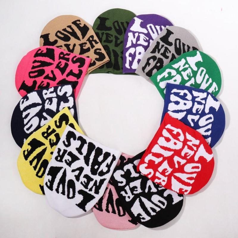 Product Introduction of Gothic Elastic Knitted Hat Letter Thickened Jacquard Hat Winter Warm Windproof Hip Hop Cap Men Women 16