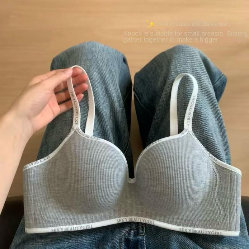 Áo Ngực Nữ, Cỡ Nhỏ A Biến Thành C Lớn, Ngực Nhỏ Trông To Hơn, Thu Gọn Liền Mạch, Không Có Vòng Thép, Thích Hợp Cho Vết Chỉ, Hỗ Trợ Mềm Mại, Chống Chảy Xệ, Bao Gồm Một Cặp Áo Ngực 1