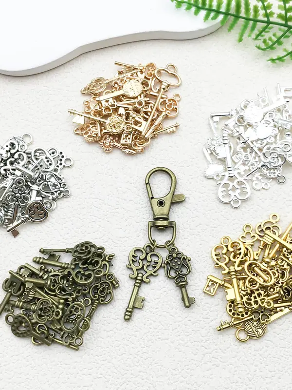 Vintage Key Design Charms, Mixed Style Key Set Pendant, DIY Charms for Jewelry Making, Wedding Party Favors 5