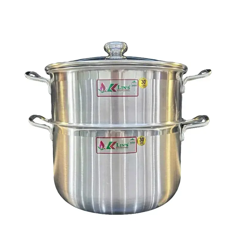 ￼Bộ nồi xửng hấp KLINS nắp kính 1 lớp 2 tầng size 30cm dùng được cả bếp từ tiện lợi