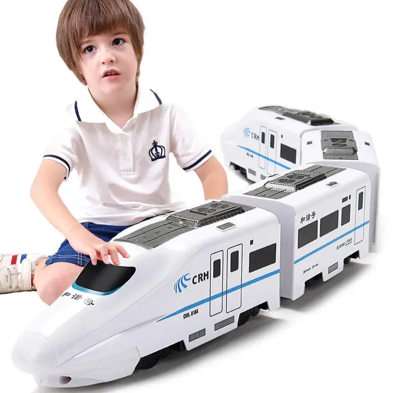 ของเล่นรถไฟจำลองรถไฟฮาร์โมนี, สเกล 1:8, รถไฟความเร็วสูง, สำหรับเด็กผู้ชาย, ไฟฟ้ากะพริบแสงรถไฟ, โมเดล EMU, ปริศนา, รถของเล่นเด็ก
