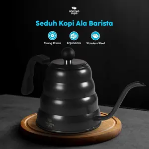 One Two Cups Teko Kopi Leher Angsa Gooseneck - Presisi Dalam Setiap Tuangan, Nikmat dan Efisien, Stainless Steel 201