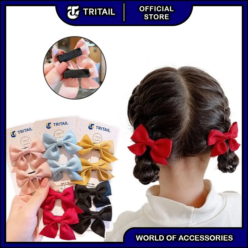 Tritail - 2pcs / Set Jepitan Rambut Pita Anak Model Korea / Jepit Rambut Pita Lucu Anak Model Korean