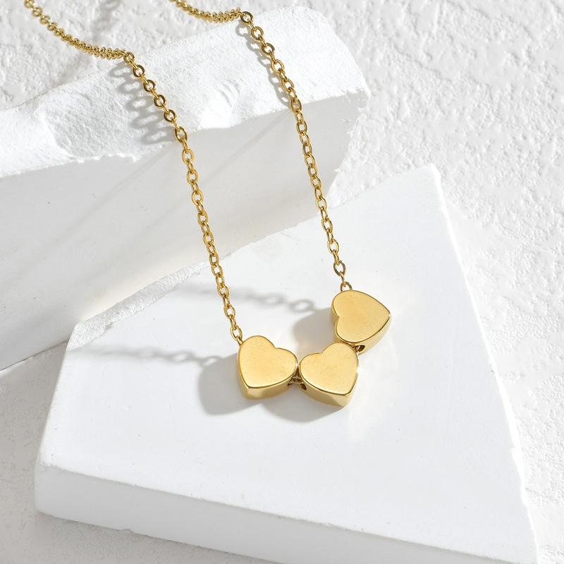 Vòng Cổ Trái Tim, Chất Liệu Thép Không Gỉ, Mạ Vàng 18K, Dành Cho Nữ, Thiết Kế Độc Đáo Phong Cách Đơn Giản, Dễ Phối Đồ, Phụ Kiện Dây Chuyền Xương Đòn Sản Phẩm Mới 1