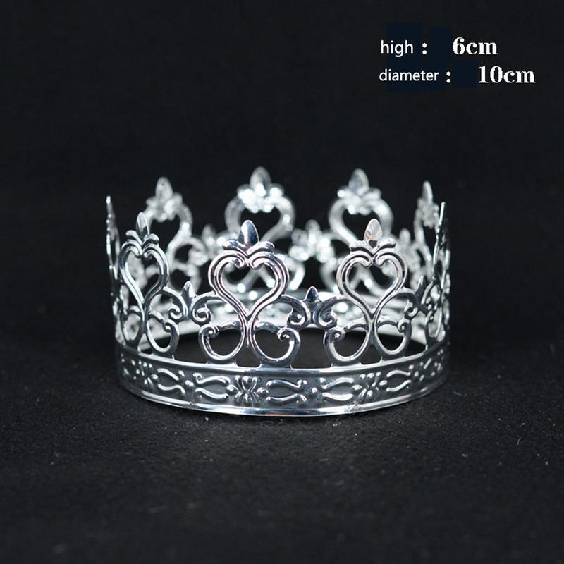 Product Introduction of Iron Crown cake topper Exquisite Elegant //Rose  French-inspired party decorations Handcrafted 10*6cm Openwork crown ornament for Wedding receptions 0