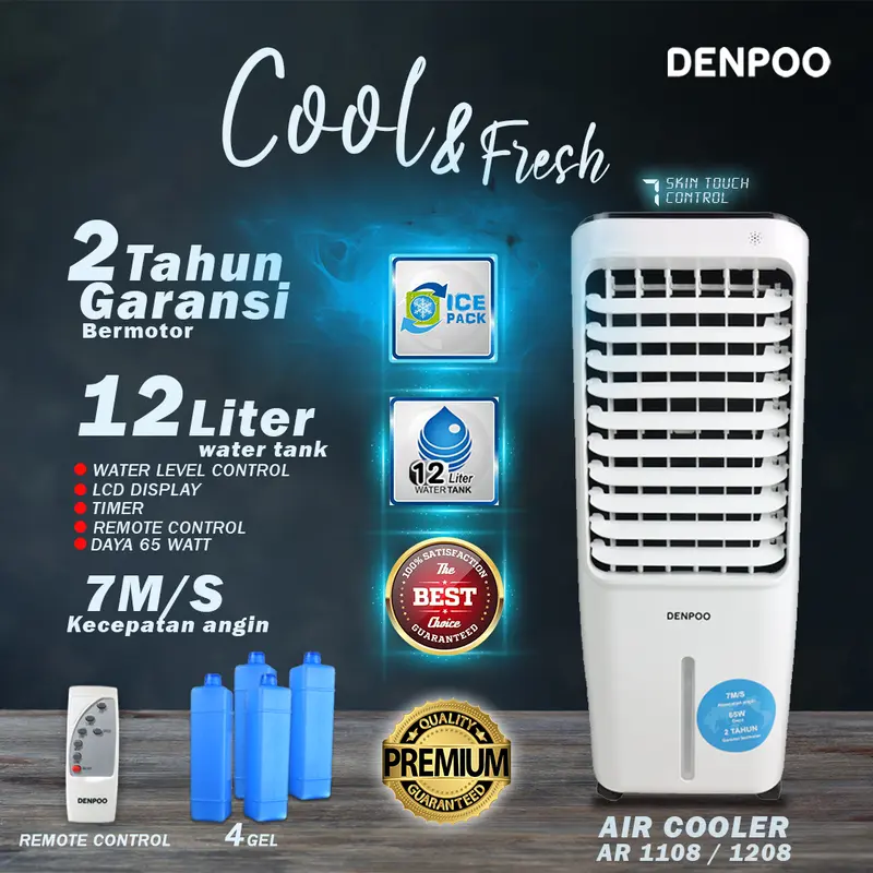 DENPOO AIR COOLER PENYEJUK RUANGAN AR 1208 XF 1