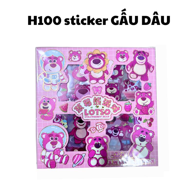 Hộp 100 Sticker Chủ Đề SANRIO cắt sẵn sticker color palette phụ kiện trang trí BUKA 7