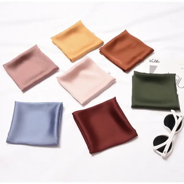 Khăn Lụa Vuông ( Khăn Turban) Cao Cấp Trơn Chất Liệu Lụa Chiffon 70x70cm - Mã KL039 2