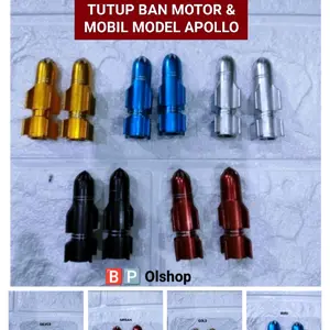 BP Olshop Tutup Pentil Ban Motor Mobil Model Apollo Panjang 2 Pcs Set Warna Merah Silver Gold Biru Hitam - Motorcycle