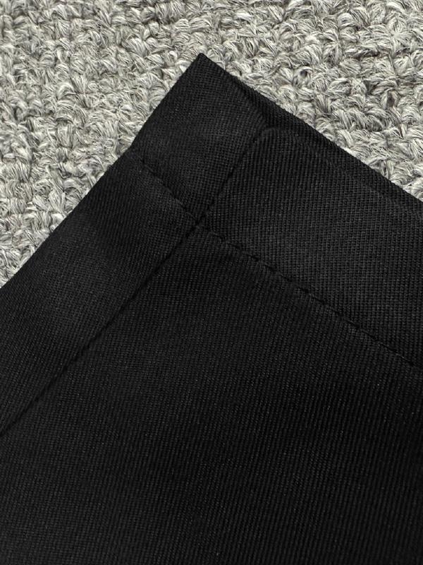 Men's Solid Color Suit Pants, Slim Fit Business Formal Pants for Work Office, Men's Trousers for Summer, Menswear 2
