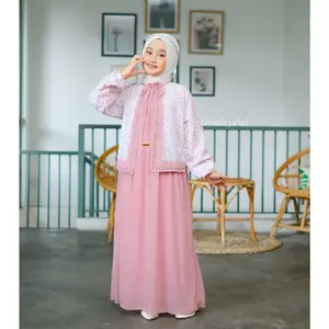 Andin Gamis Abaya Anak Remaja Tanggung Usia 6-14 Tahun Bahan Ceruti Babydoll Mix Payet