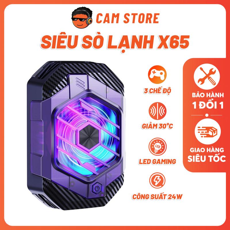 Quạt Tản Nhiệt Sò Lạnh X65 - Hiệu Năng Cao 24W, 3 Chế Độ, Tản Nhiệt Chơi Game, LiveSteam
