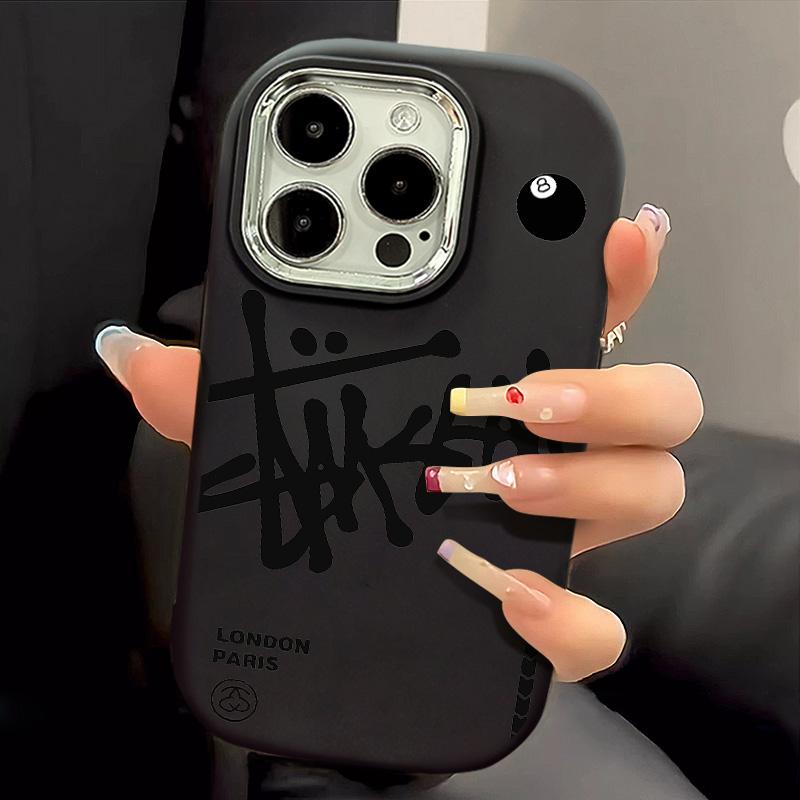 Ốp Điện Thoại Chữ Cái Tiếng Anh, Chống Sốc, Bảo Vệ Camera Tương Thích Với IPhone13, 16, 14, 15, 11, 12Pro Max, XR, X, XS MAX, 15Plus, 7 / 8 Plus, Se2020, Được Làm Bằng Chất Liệu Silicon, Lỗ Lớn 6