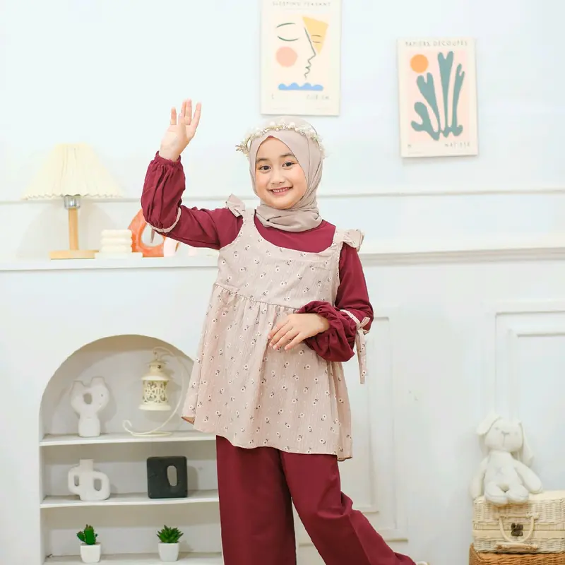 ONESET ANAK PEREMPUAN/ONESET ANAK MUSLIM/OOTDANAK PEREMPUAN/HIJAB ANAK PEREMPUAN/BAJU BAYI LUCU/HIJAB ANAK CANTIK 4