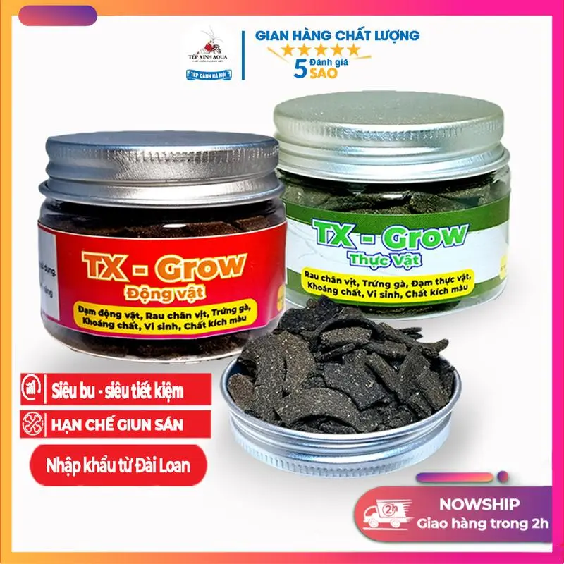 Thức ăn tép cảnh kích màu siêu bu TX - Grow siêu đạm kích size và dinh dưỡng [ Tép Xinh Aqua]