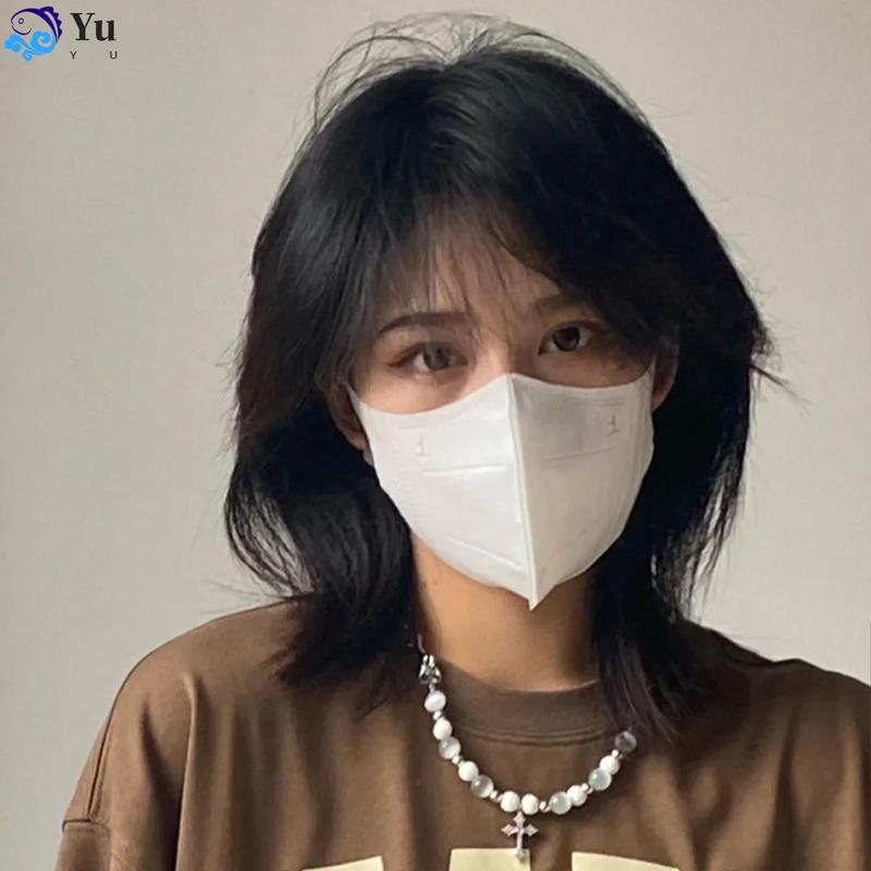 Tóc giả nữ đầu cá đối phong cách unisex siêu Tóc ngắn thẳng phong cách Nhật Bản đẹp trai đuôi sói xu hướng thời trang tự nhiên đầy đủ kiểu mũ 1