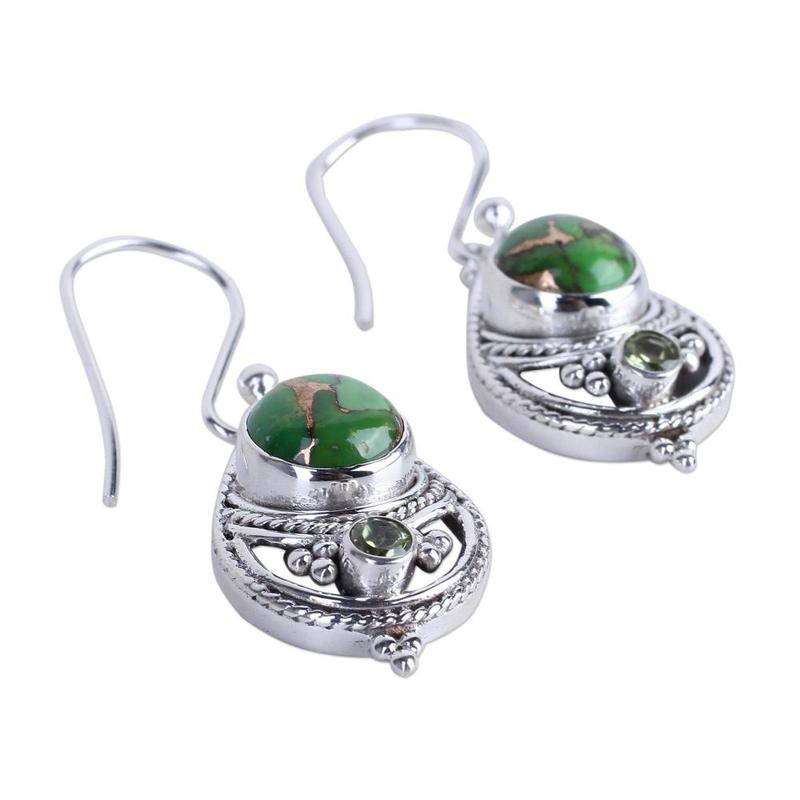 Bông Tai Ngọc Lam, Thời Trang Lủng Lẳng Của Phụ Nữ, Đá Quý Tự Nhiên, Mạ Bạc 925 7