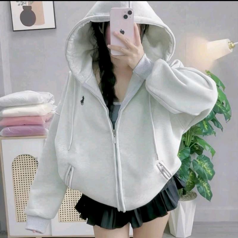 Áo Hoodie Nỉ Bông From Nam Nữ Nón To 2 Lớp Logo Thêu Ngựa