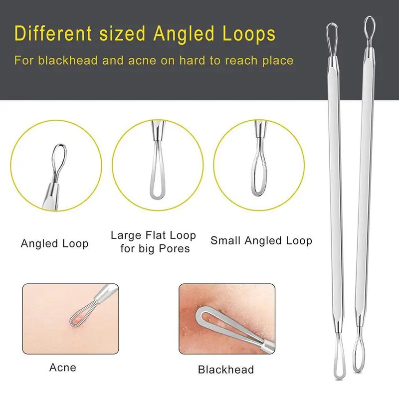 Blackhead Extractor Tool Set, 10pcs/set Blackhead Cleansing Tool with Storage Case, Manual Skin Care Tool for Forehead, Face and Nose 4