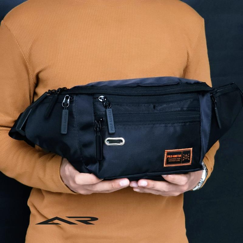Tas Selempang Pria POLO AMSTAR Original Waistbag Extra Organizer pinggang 5