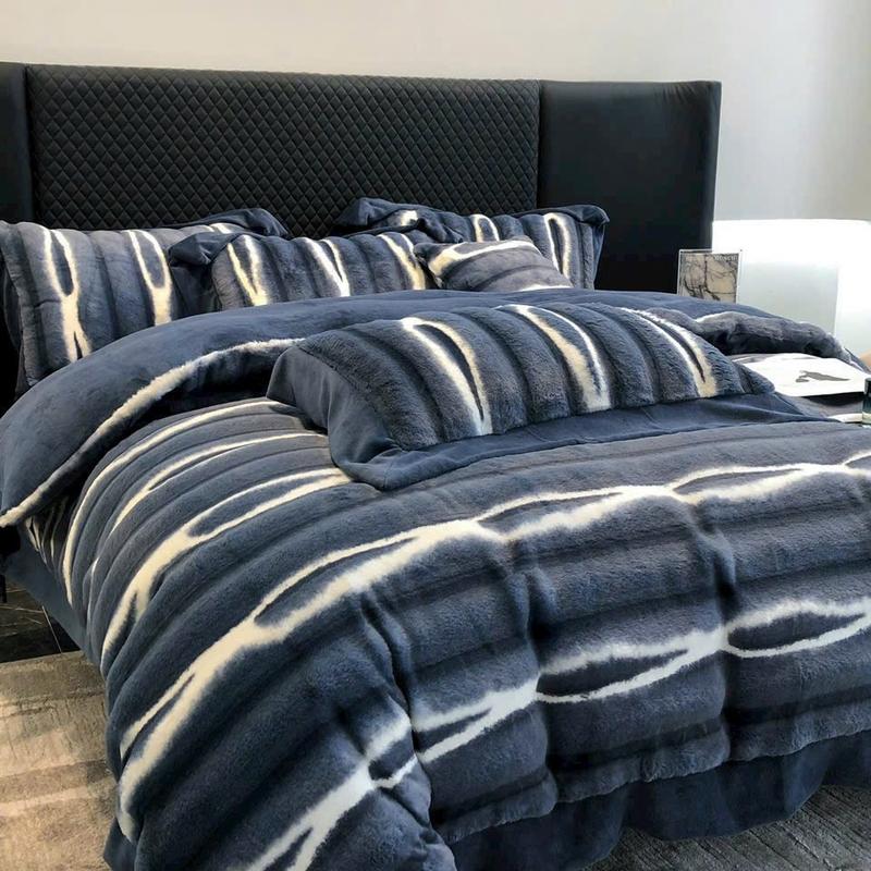 [ tặng ruột chăn] Bộ chăn ga gối nỉ lông hồ li 4 moón( 1 chăn, 1 gra, 2 vỏ gối)