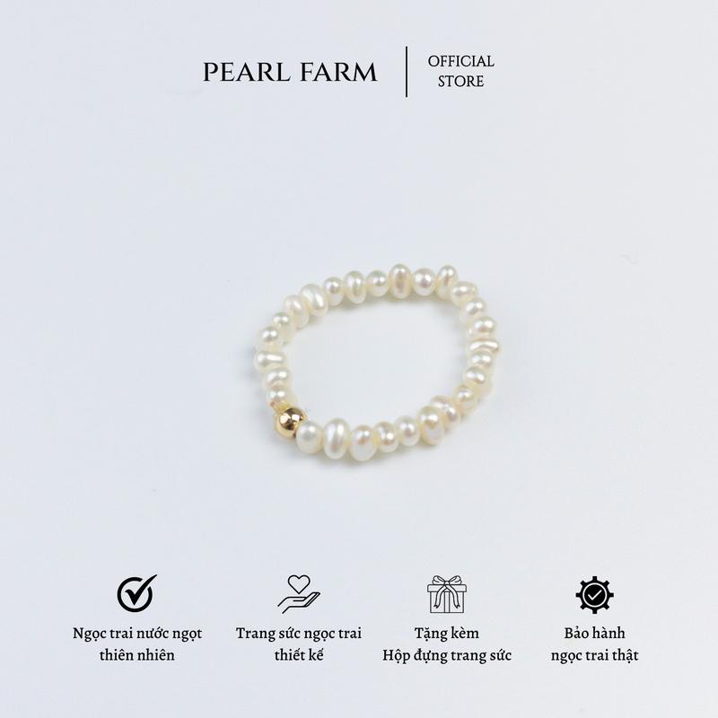 Nhẫn Ngọc Trai Nhí Co Giãn Thời Trang Phối Bi Vàng Cá Tính Pearl Farm 0