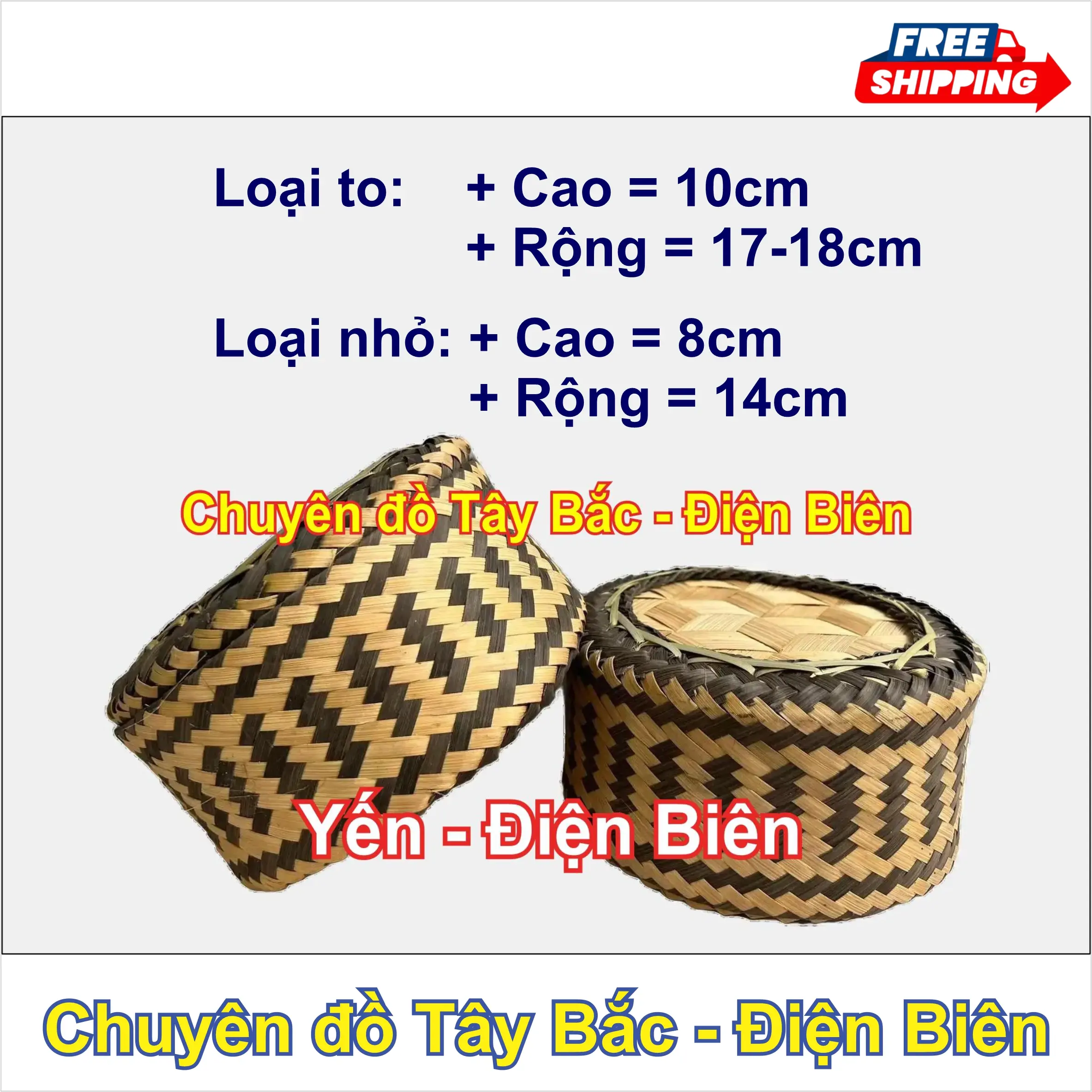 Ếp khẩu; Cóng khẩu (dùng đựng xôi) - Sản phẩm đan tre thủ công dân tộc Thái - Đồ dùng nhà bếp - Tiện lợi và bền bỉ Rổ Giỏ