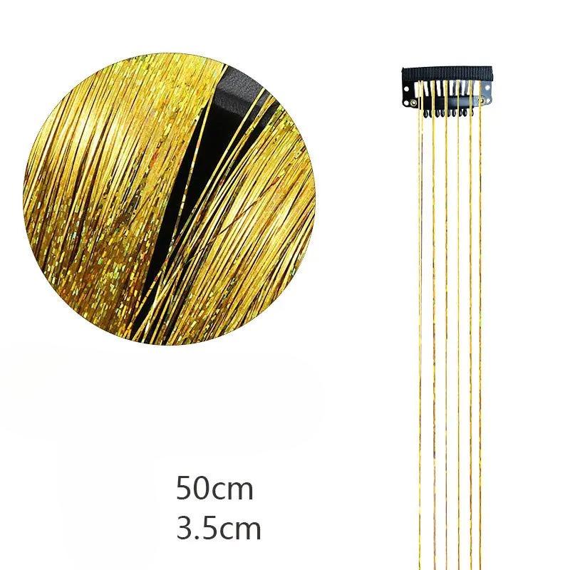 Product Introduction of Sparkle Shiny Hair Tinsel Rainbow Silk Hair Extensions Dazzles Women Hippie Shiny Threads Glitter Hair Tinsel Kit 7