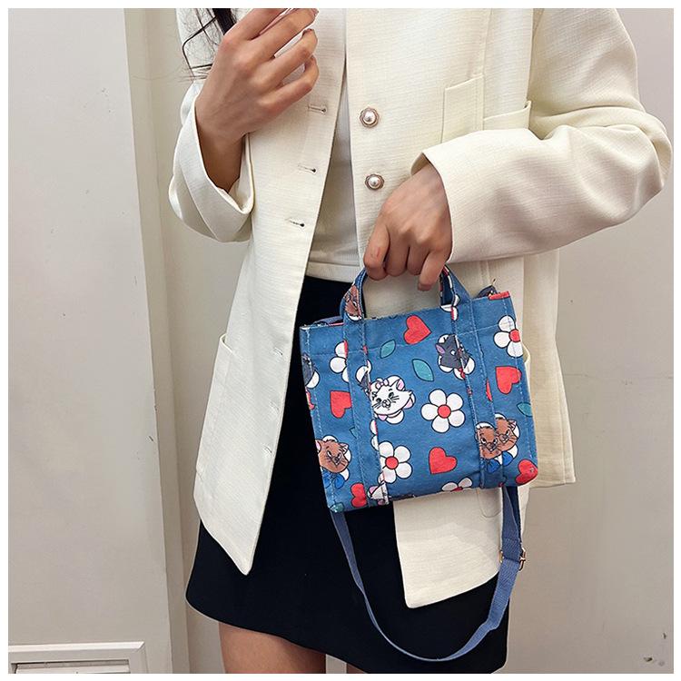 Product Introduction of Thailand Mini Gentle Women Canvas Mini Bag 2024 New Tote Casual Crossbody Shoulder Bag 19