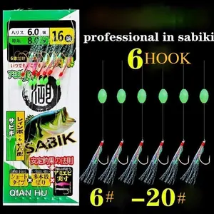 Rangkaian Kotrek Sabiki Kail Emas Fosfor dengan Luminous Bead – Ukuran 6 hingga 20 (6 Kail) | Kail Pancing Rangkaian Sabiki Tanpa Kertas Rangkaian 5 Cabang Riptide Ukuran Kail No. 4 Sampai 10 | Rangkaian Sabiki Udang Bionik 5 Cabang Glow In The Dark