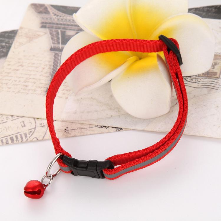 Product Introduction of 1pc Adjustable Pet Cat Dog Puppy Reflective Collars Safety Buckle Bell Neck Strap Dog Supplies Cat Collars 7