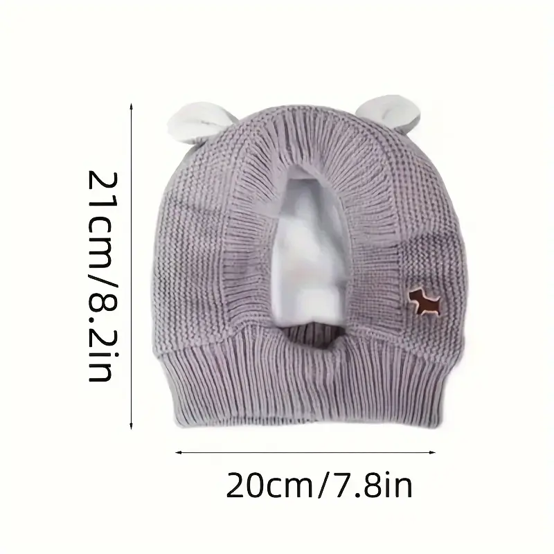 1pc Dog Ear Cover, Knitted Dog Hat, Warm Dog Earmuffs for Medium to Large Dogs, Noise Protection, Rabbit Clothing, Orange 1