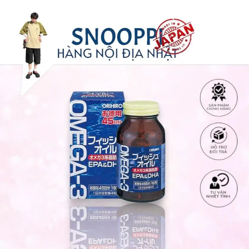Orihiro- Viên uống dầu cá omega-3 (180 viên)