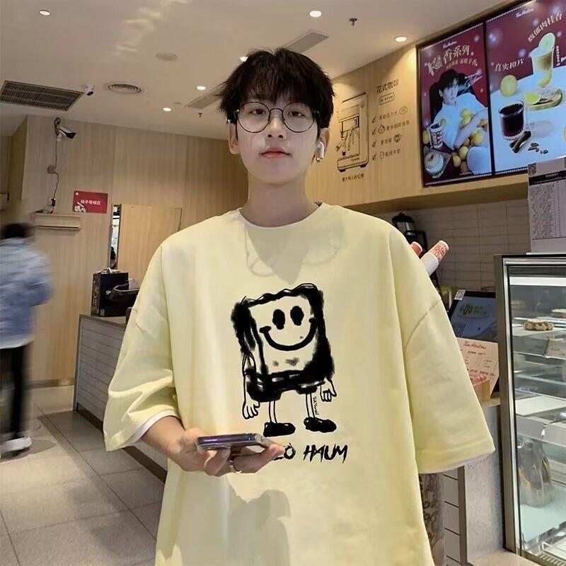 Product Introduction of Sponge Short-Sleeved Men's Summer Cotton Trendy Men's Top 9