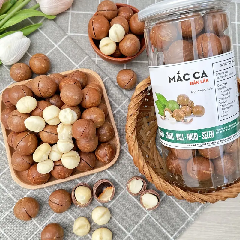 500GRAM HẠT MACCA ĐĂKLĂK SIZE TRUNG - ĐƯỜNG KÍNH 2.3CM ĐẾN 2.8CM - HẠT MACCA SẤY LẠNH TÁCH VỎ ĂN LIỀN 5