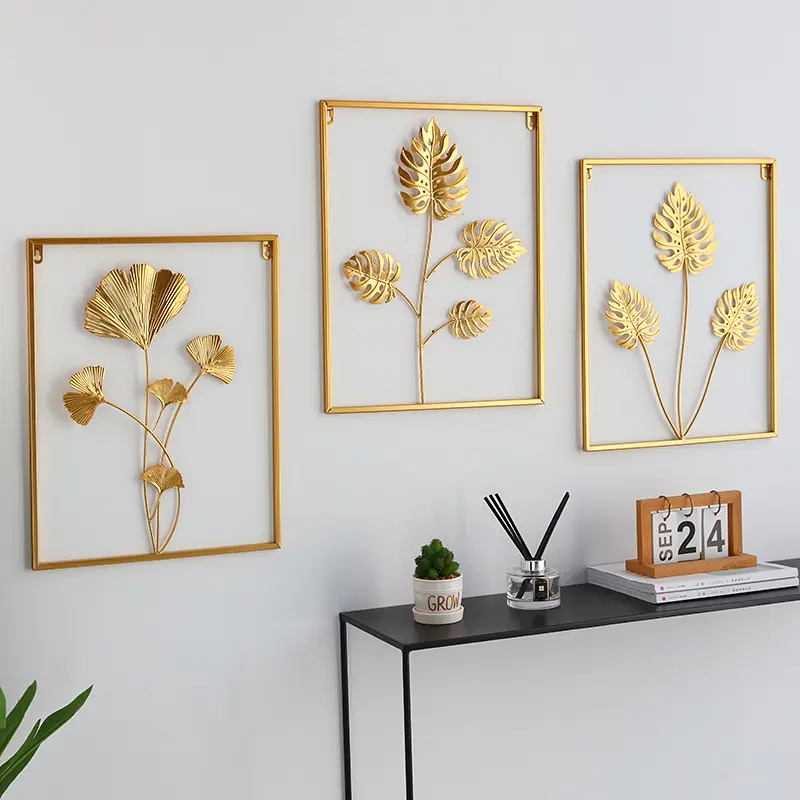 (BARU TERMURAH) HIASAN DINDING AESTHETIC MOTIF DAUN BAHAN METAL/IRON Bisa COD Besi 0