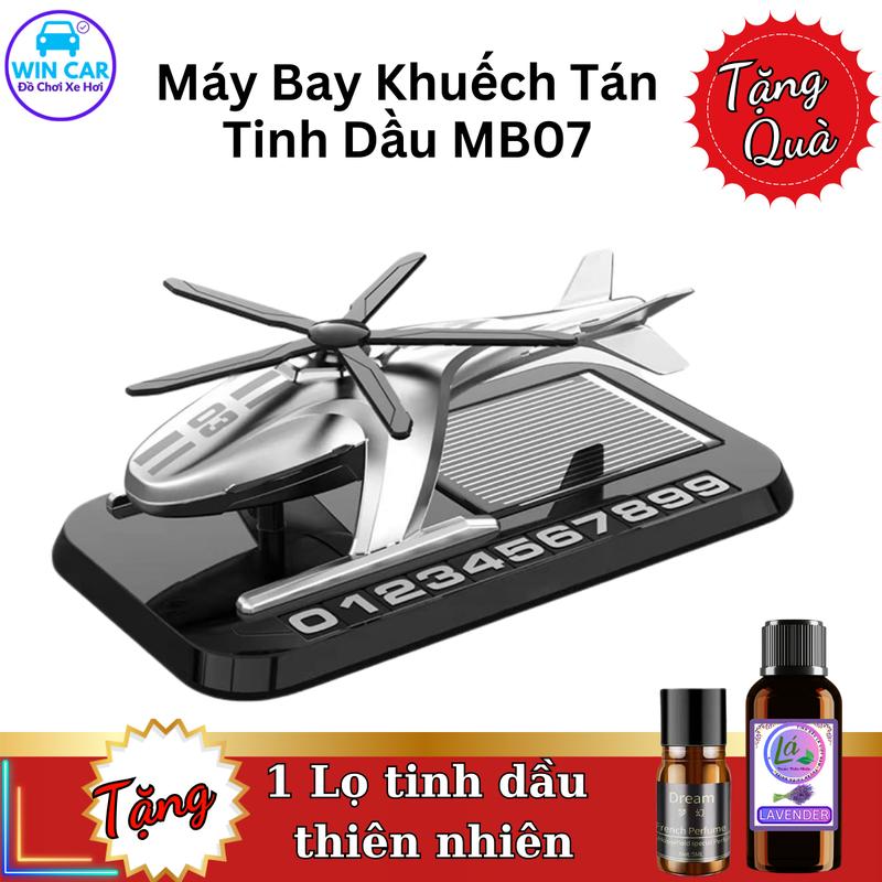 Máy bay khuếch tán tinh dầu kiêm bảng số năng lượng mặt trời MB07 trang trí ô tô, xe hơi Nội Thất (tặng tinh dầu + lọ treo) phụ kiện ô tô