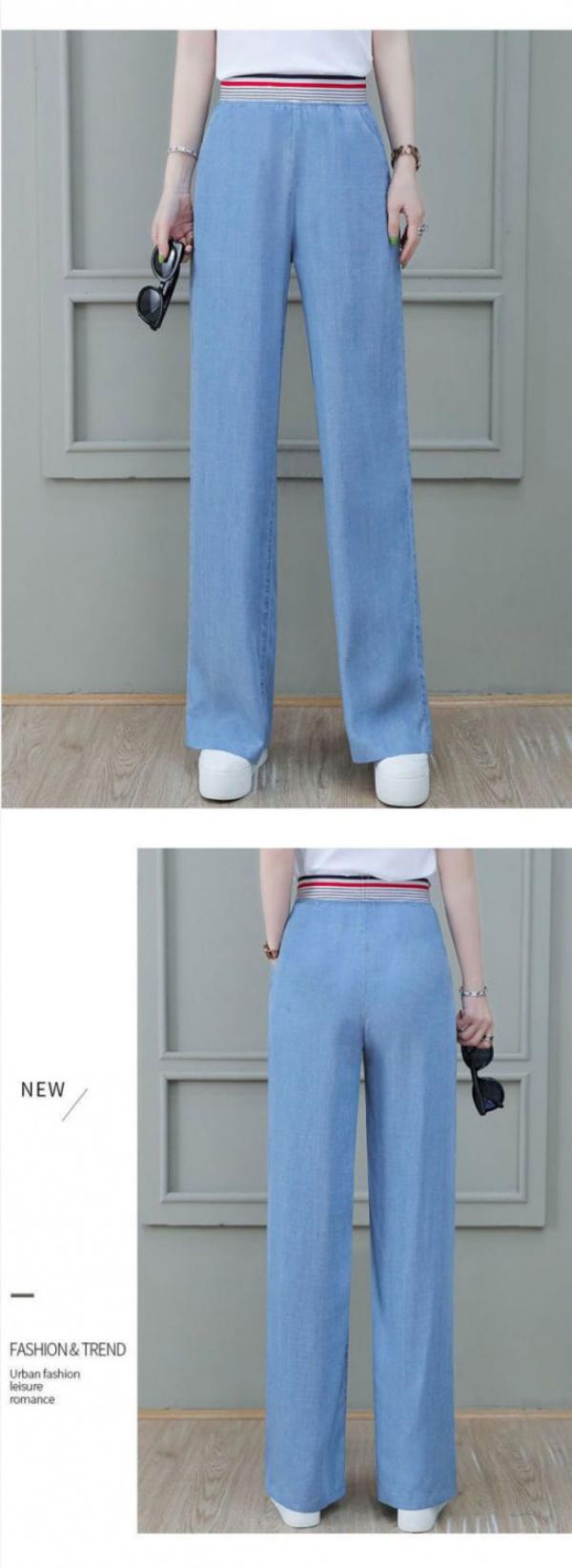 Product Introduction of Quần Jean Lyocell, Hàng Mới Về Mùa Xuân Và Mùa Hè, Quần Ống Rộng, Dành Cho Nữ, Dáng Rộng Vừa Vặn, Quần Ống Đứng thụng Lụa Lạnh, Quần Dài Thường Ngày Sàn Nhà, Phong Cách Lau Nhà 5