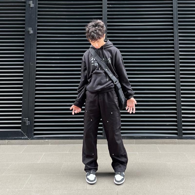 Quần Double Knee unisex - Màu đen - Lên form đẹp - Sid.studio- Nam Menswear Ong 3