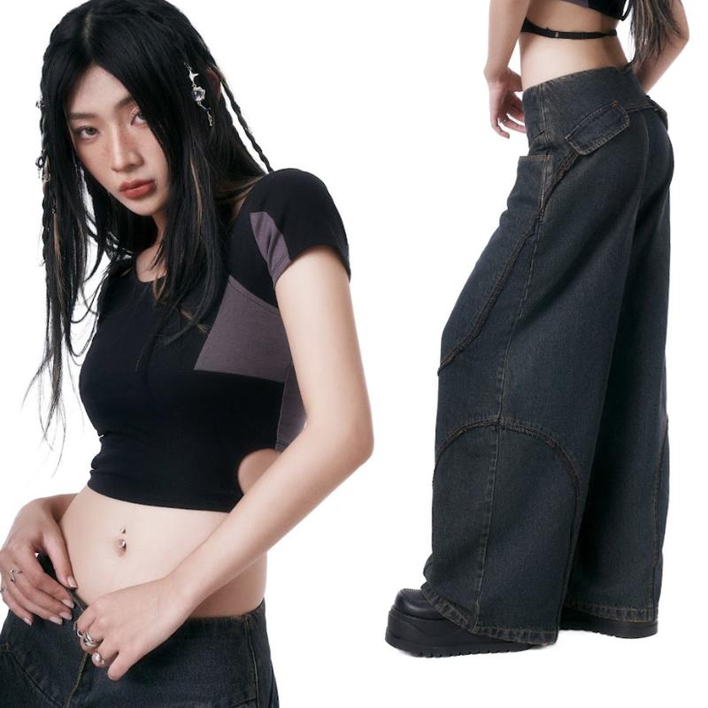 Quần ống rộng lưng thấp Jean BunnyHill SSBB28