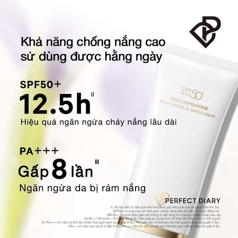 PERFECT DIARY Kem chống nắng SPF50+ PA+++ dưỡng ẩm bảo vệ da hoàn hảo 60ml