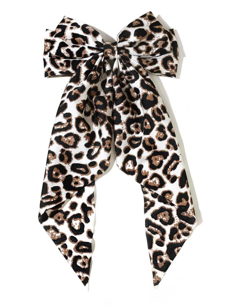 Product Introduction of Leopard Print Bow Decor Hair Clip, Casual Hair Accessories for Women & Girls, Minimalist Headwear Suitable for Thick Hair 5