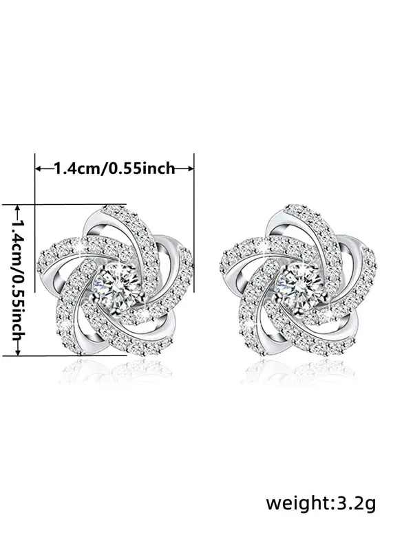 Fashion Criss Cross Design Rhinestone Inlaid Pretty Studs Earrings As Gift, Anniversary Wedding Party Jewelry Gifts for Women, Classic Fashion Accessories for Daily Wear, without Box, Pretty Studs 1