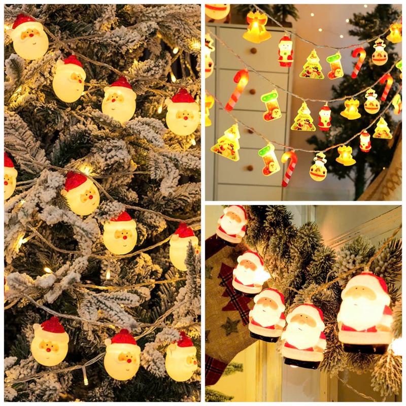  Dây đèn Led ông già Noen người tuyết trang trí Giáng Sinh   3m 20 đèn cắm điện  