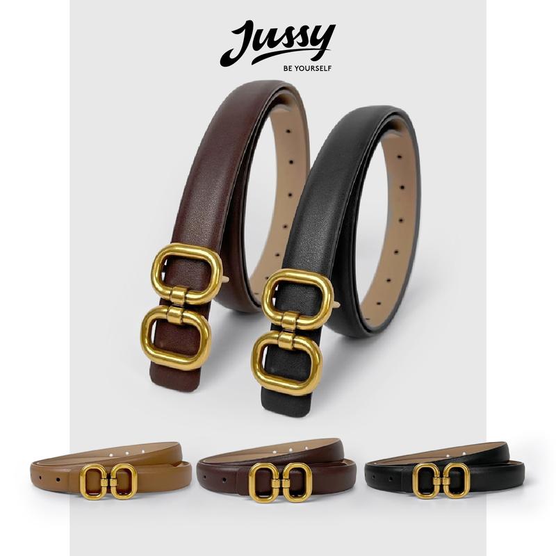 Thắt Lưng Nữ Bản Nhỏ Mặt OO Màu Đồng JTL31 Jussy Official Dây Nịt Khóa Tròn Đai Váy Phong Cách Thanh Lịch Sang Chảnh Women Voan Kim Tuyến