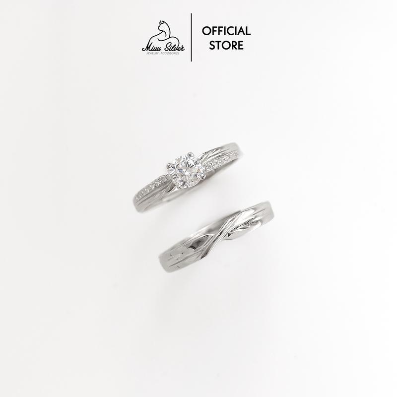 Nhẫn đôi bạc 925 Miuu Silver, nhẫn cặp nam nữ sang trọng Eternity