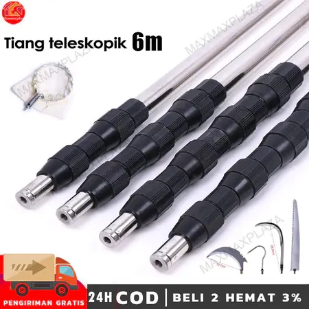 6M Buah Picker Set 6m Orchard Berkebun Apple Peach Pohon Tinggi Alat Pemetik Buah
