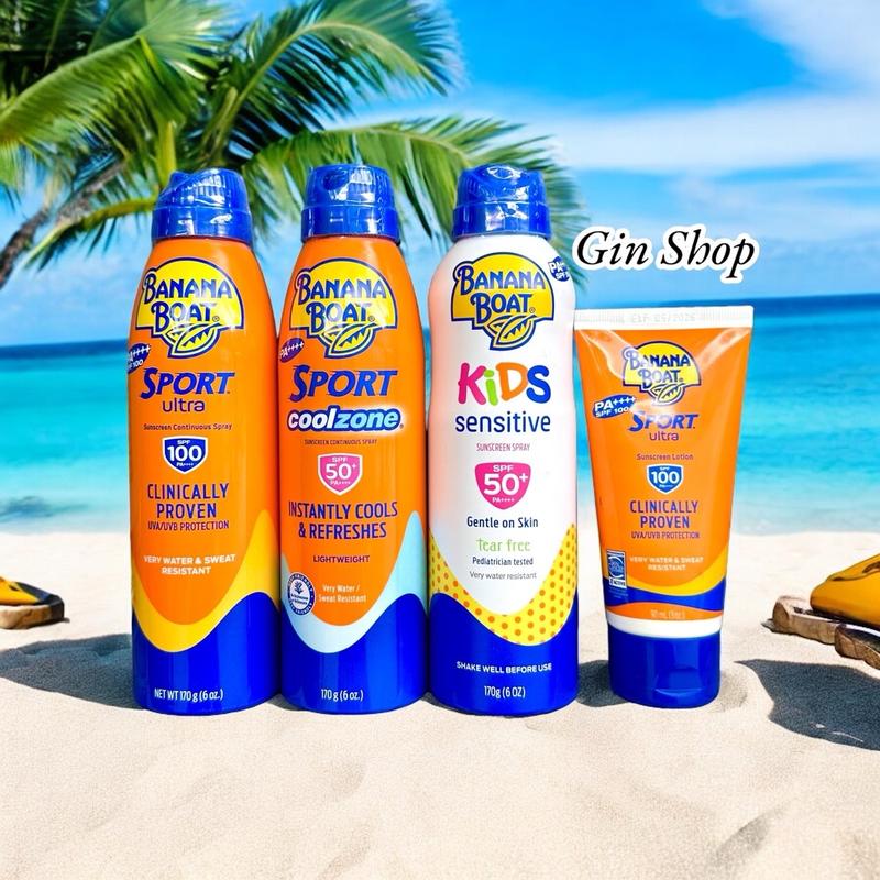 Chai xịt chống nắng Banana Boat Sport thể thao SPF100+/170g, Xịt Chống Nắng Kid SPF50 - chống nắng đi biển, dã ngoại, chơi thể thao ngoài trời