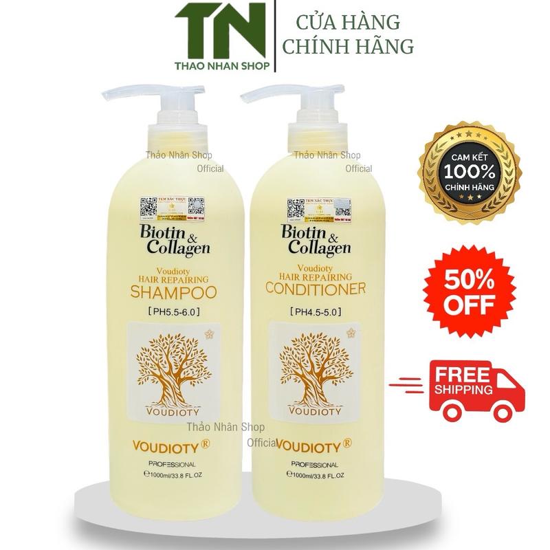 Cặp Dầu Gội Biotin Collagen Vàng Mượt Tóc 1000ml Mẫu 2021
