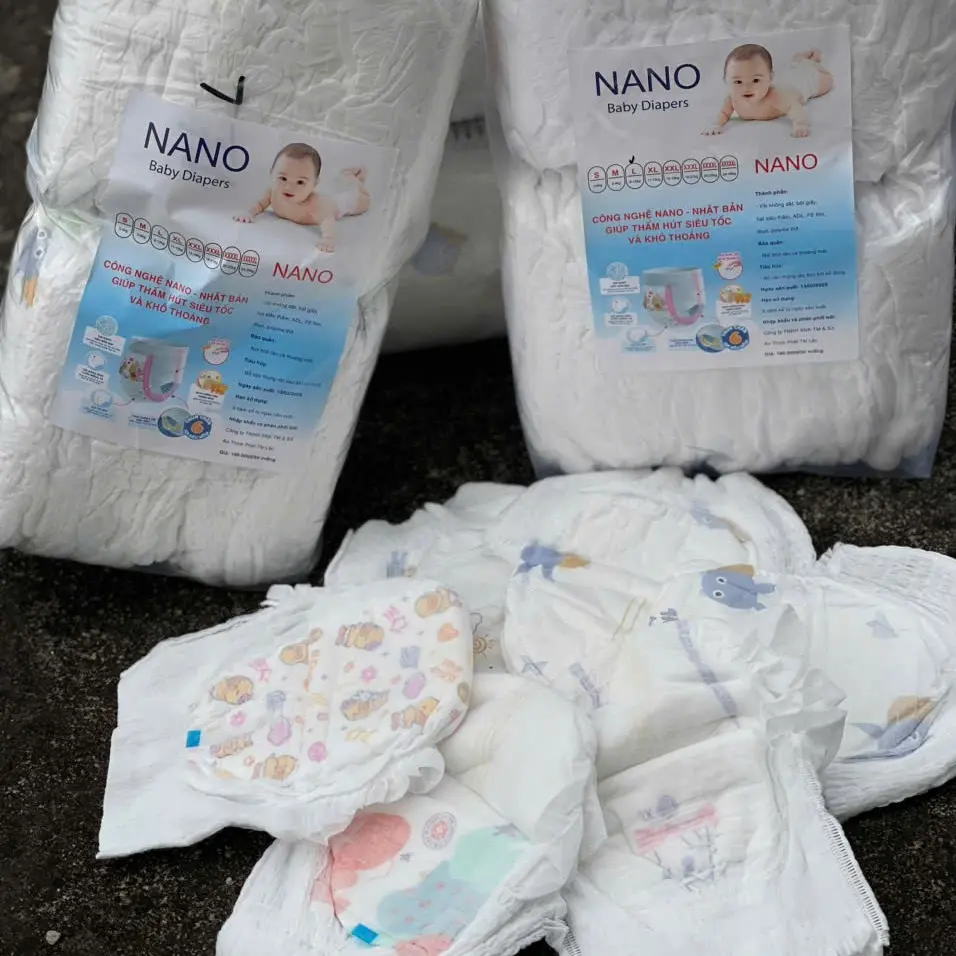 Bỉm NANO Cao Cấp ,combo 4 bịch 200 miếng full size cho bé yêu từ S-4XL ta  em  bé
